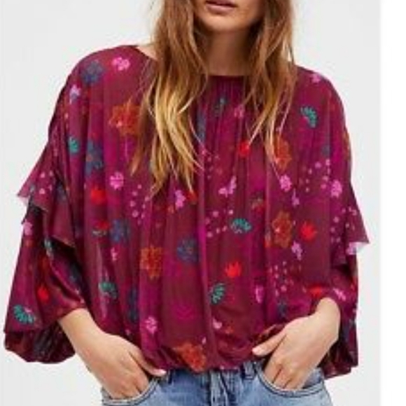 Free People wildflower honey peasant top. - Picture 4 of 5